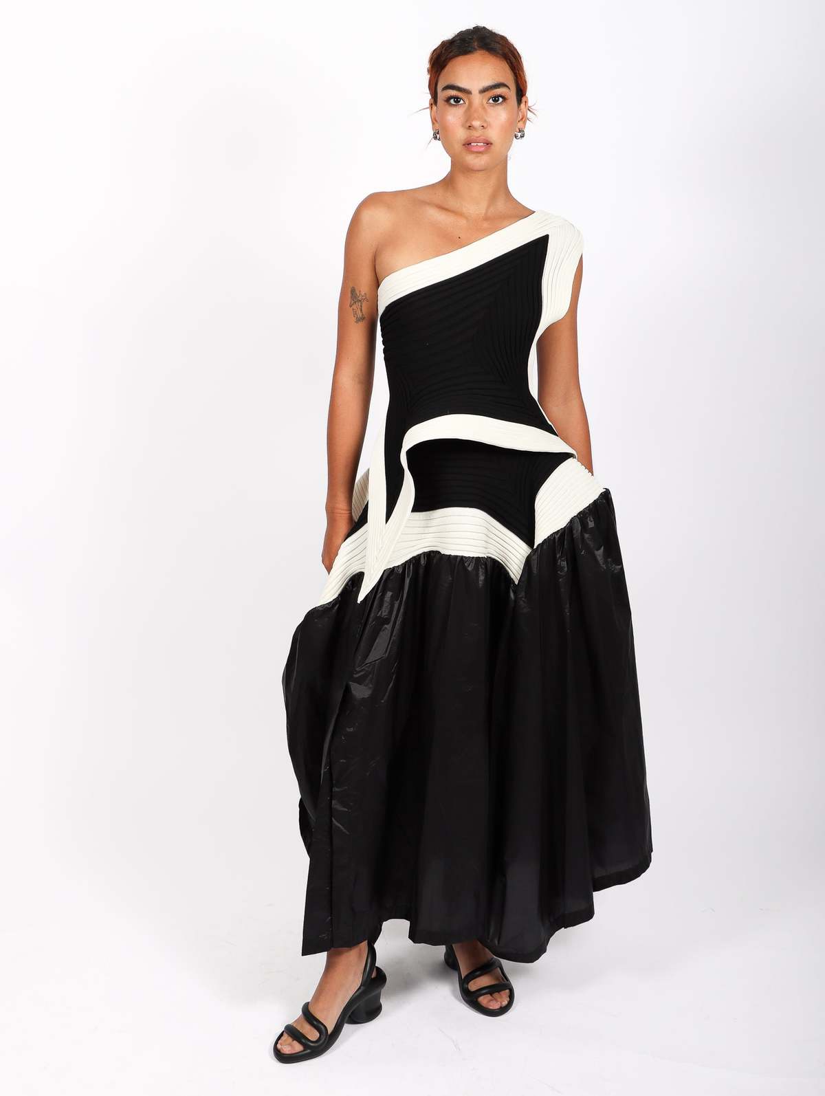 Issey Miyake Square Scheme Skirt - Black/White - Image 1 of 8