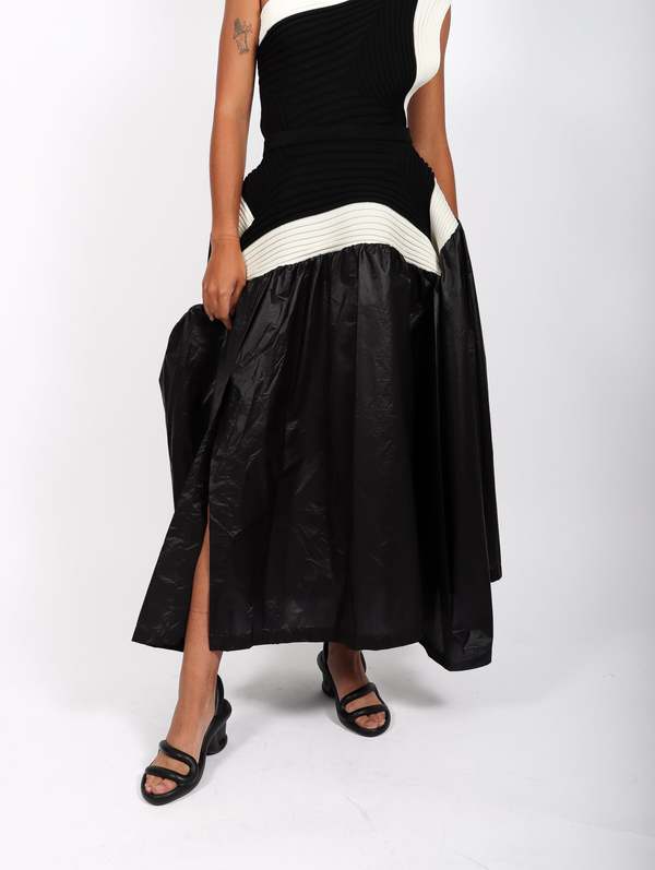 Issey Miyake Square Scheme Skirt - Black/White