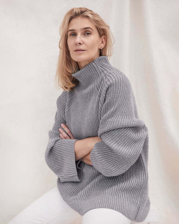 The Knotty Ones Milda Merino Wool Sweater - Grey | Garmentory