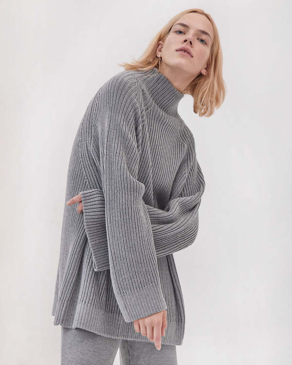 The Knotty Ones Milda Merino Wool Sweater - Grey | Garmentory The Knotty Ones Milda Merino Wool Sweater - Grey | Garmentory
