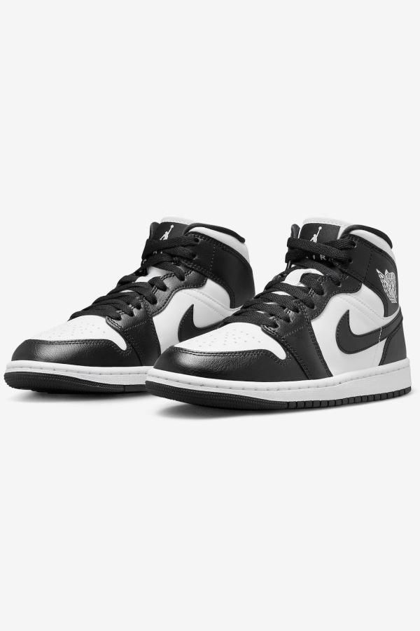 Nike Air Jordan 1 Mid Panda Shoes - Black/White