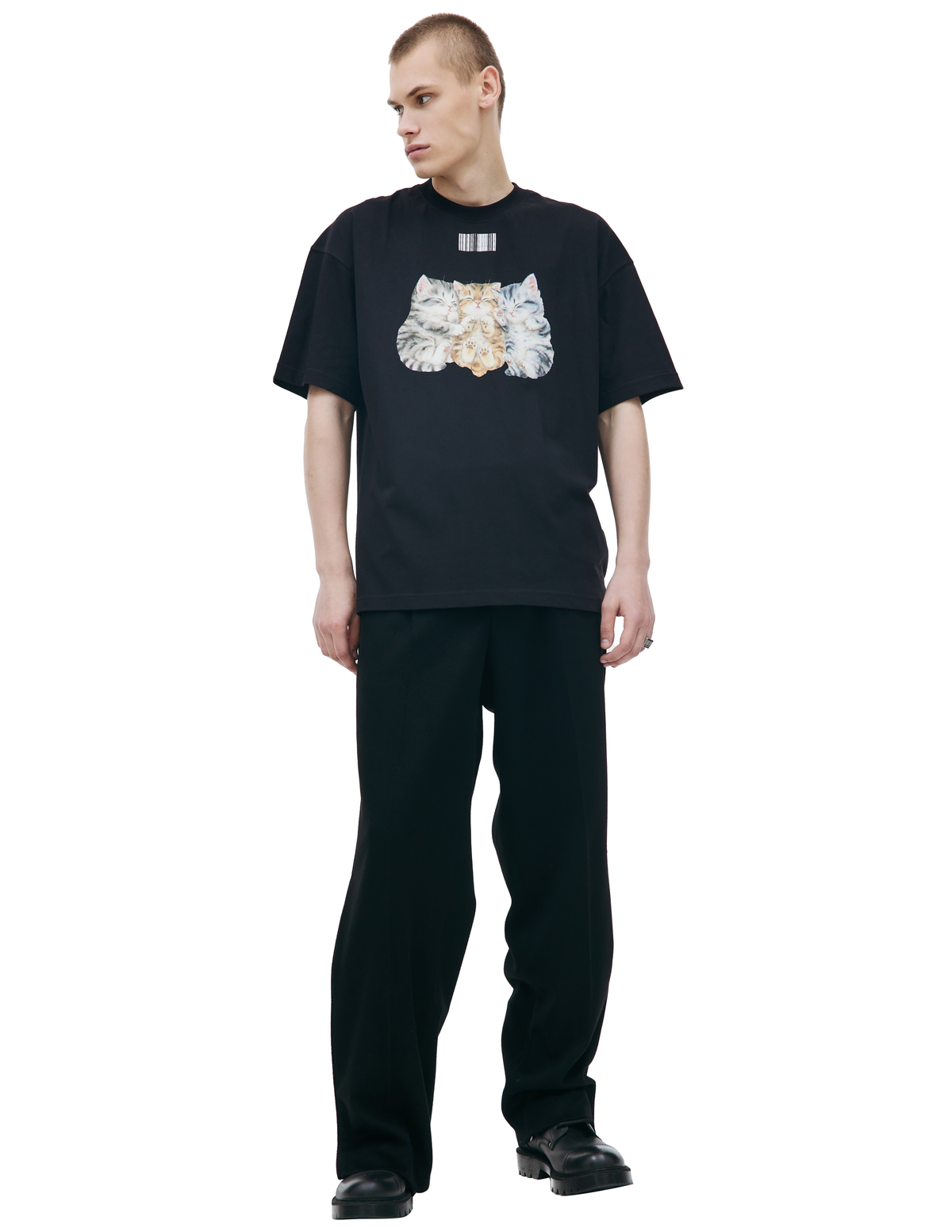 【VETEMENTS VTMNTS】cute cat Tシャツ VTMNTS-Black-Cute-Cat-t-shirt-