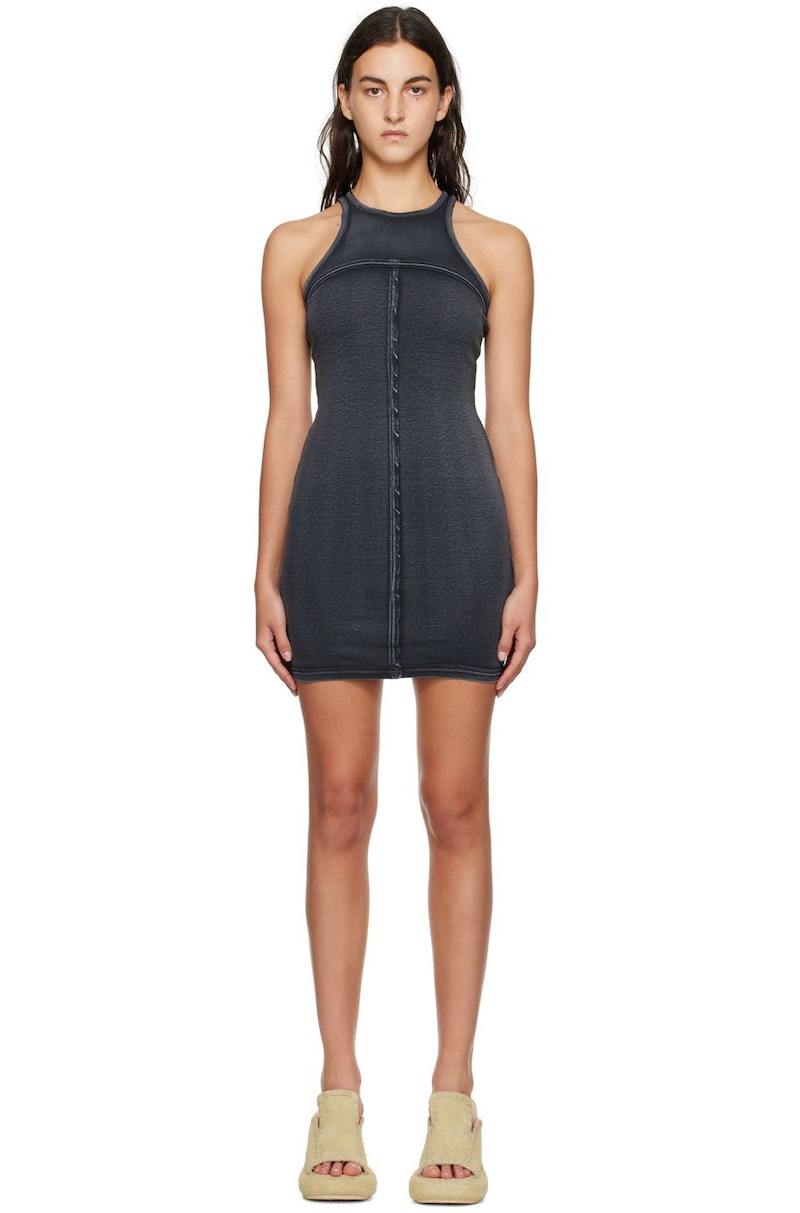 【ECKHAUS LATTA】LAPPED DRESS_CHARCOAL ECKHAUS-LATTA-Nightfall-Sliced