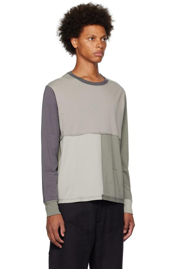 ECKHAUS LATTA Lapped Long Sleeve T-Shirt - Gray | Garmentory