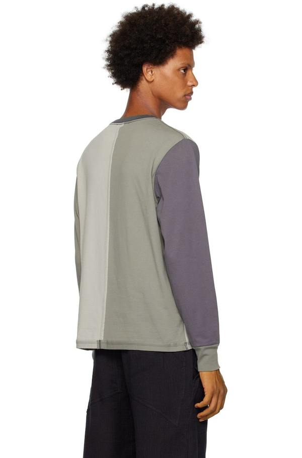 ECKHAUS LATTA Lapped Long Sleeve T-Shirt - Gray | Garmentory