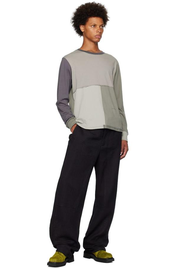 ECKHAUS LATTA Lapped Long Sleeve T-Shirt - Gray | Garmentory