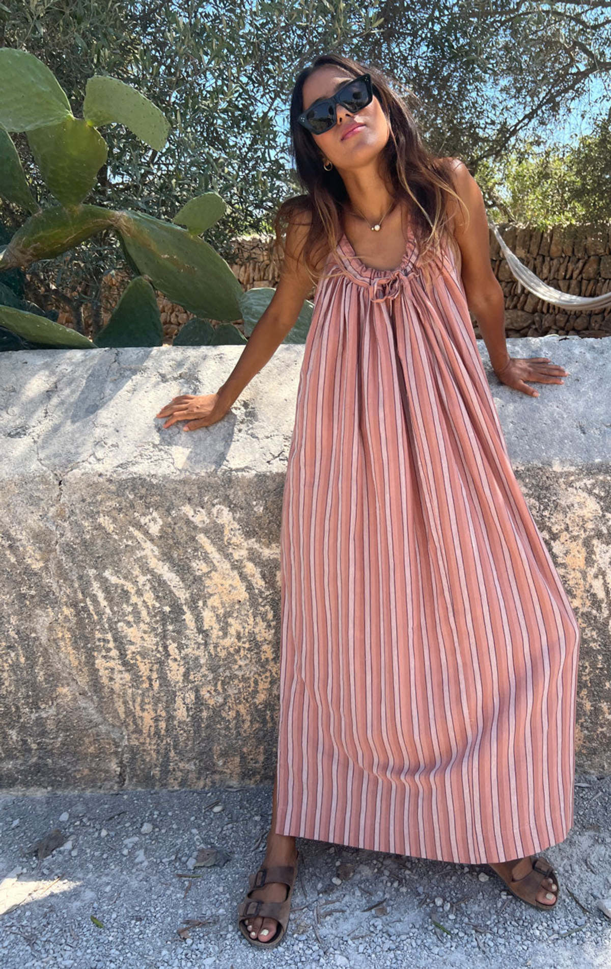 Two Mauve drawstring dress - Mauve/Rose/White | Garmentory