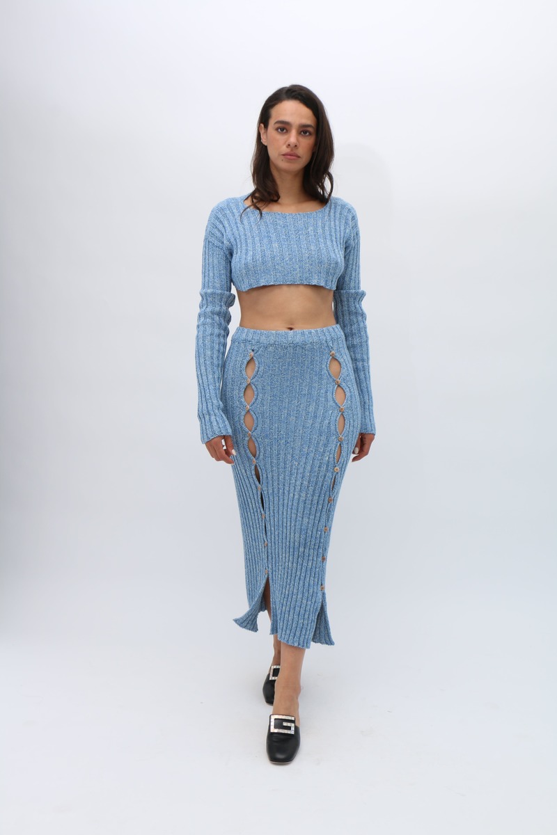 【Baserange】 brig skirt BLUE Sサイズ Skirts | Basics in Natural and Recycled Fibers | Baserange