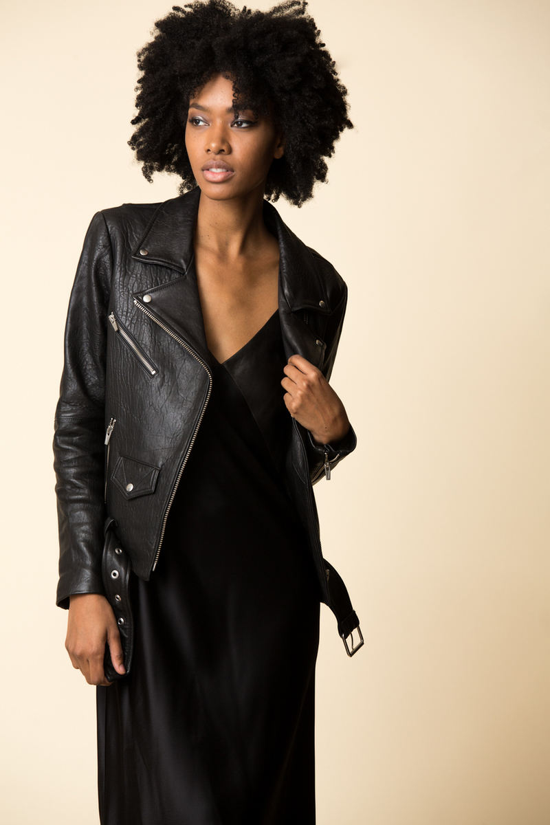 VEDA Pavillion Leather & Satin Dress | Garmentory