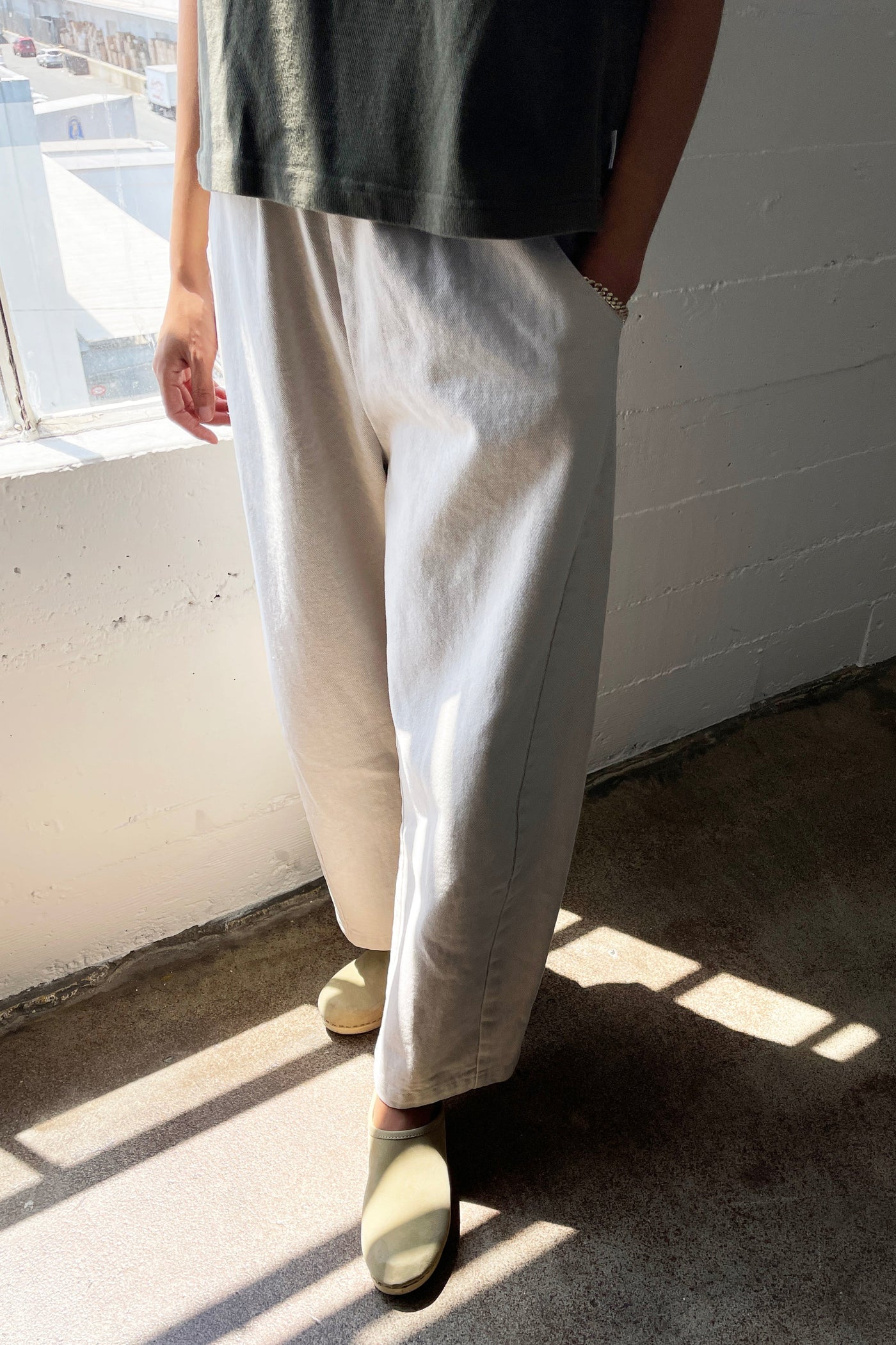 Fabulous LE BON SHOPPE Harem arc pant trousers UK 12 White AD574
