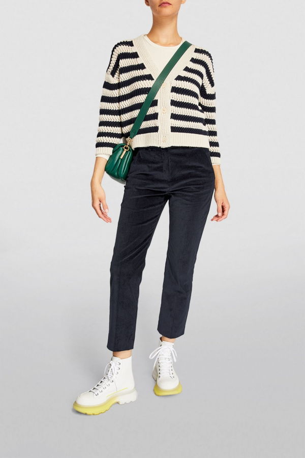 Weekend Max Mara CROPPED CORDS PANT - NAVY