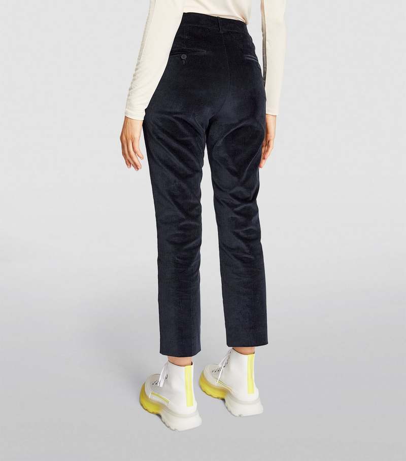 Weekend Max Mara CROPPED CORDS PANT - NAVY