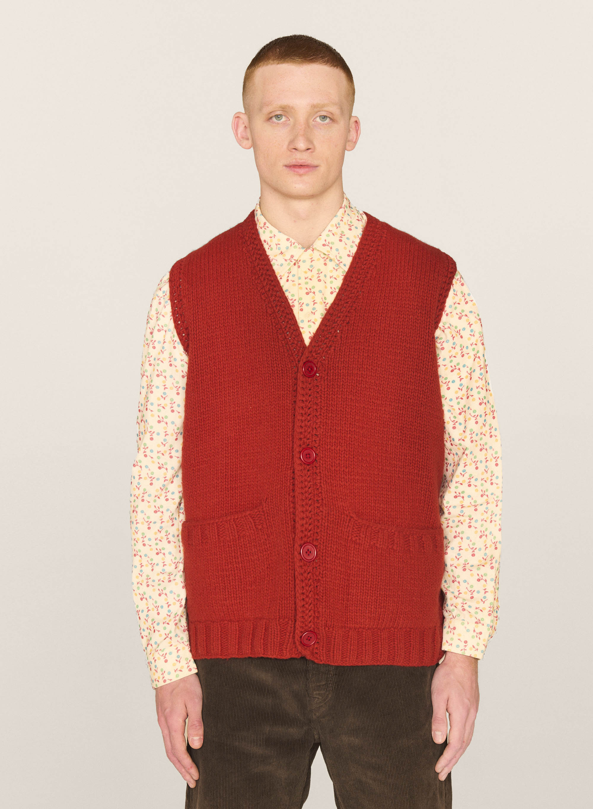 YMC Appalachian Waistcoat - Red | Garmentory