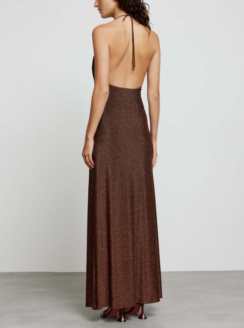 kyla metallic dress significant other Kyla Striking Halter Sleeveless Tiered Metallic Satin Mini Homecoming Dresses, Red