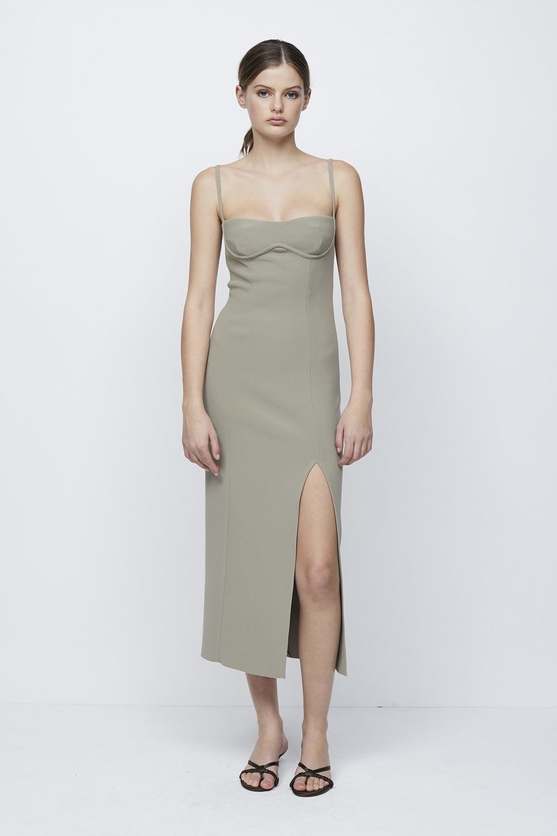 Bec + Bridge Marisol Midi Dress - Silver Sage | Garmentory Bec + Bridge Marisol Midi Dress - Silver Sage | Garmentory