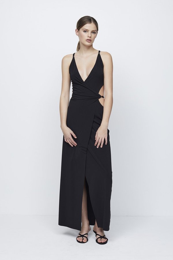 【関税込み】BEC + BRIDGE ブラック Zadie マキシドレス Bec + Bridge Zadie Wrap Maxi Dress in Black | REVOLVE