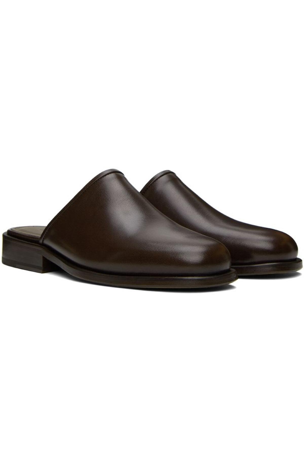 Lemaire Square Mules - Brown | Garmentory