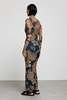Significant Other Gold Tapestry Long Sleeve Jean Dress - Black - Thumbnail 4