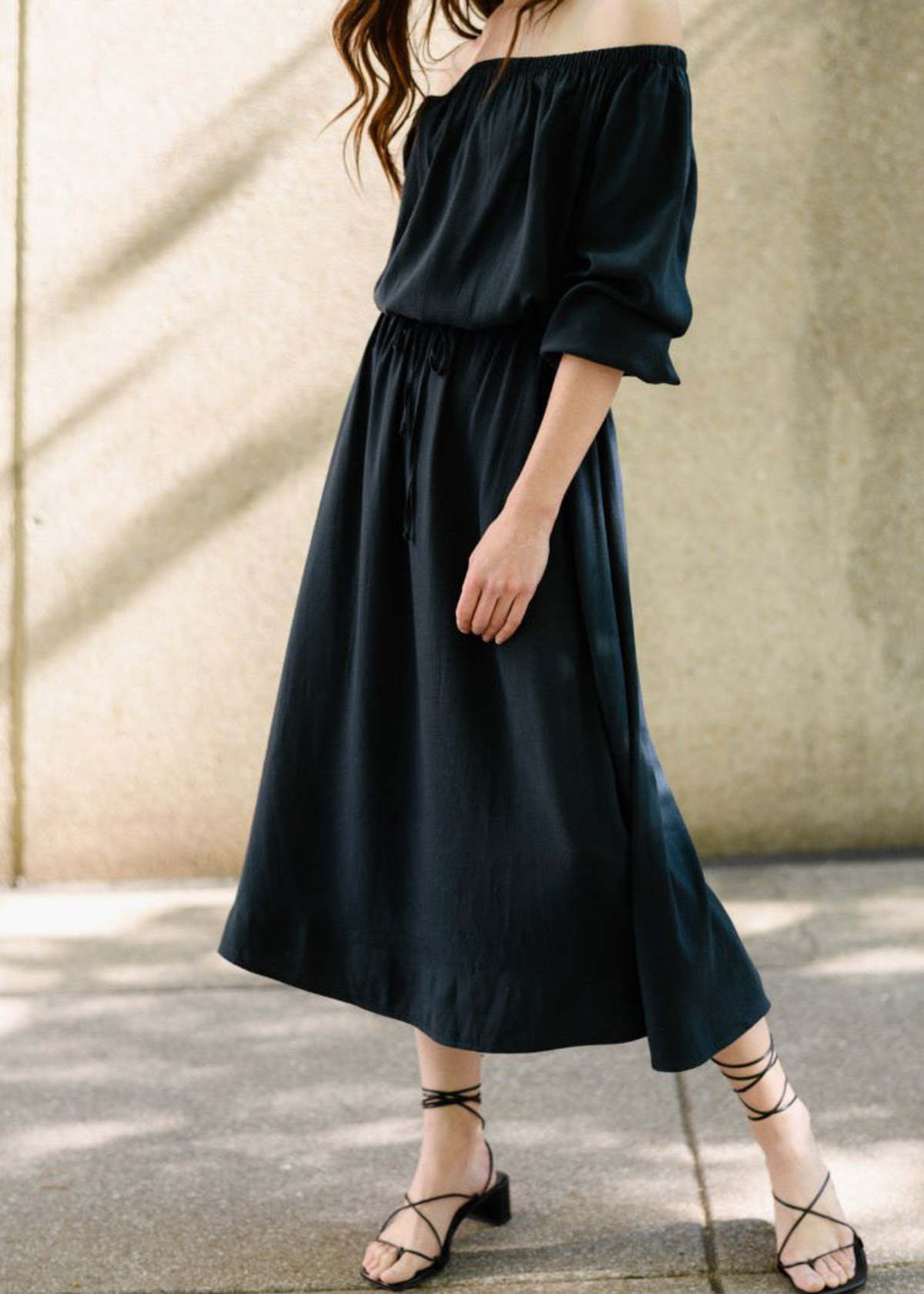 tencel off the shoulder dress Calista One-Shoulder Dress in TENCEL