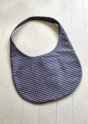 COA NYC Mini Hobo Bag - Blue/Cream Gingham | Garmentory
