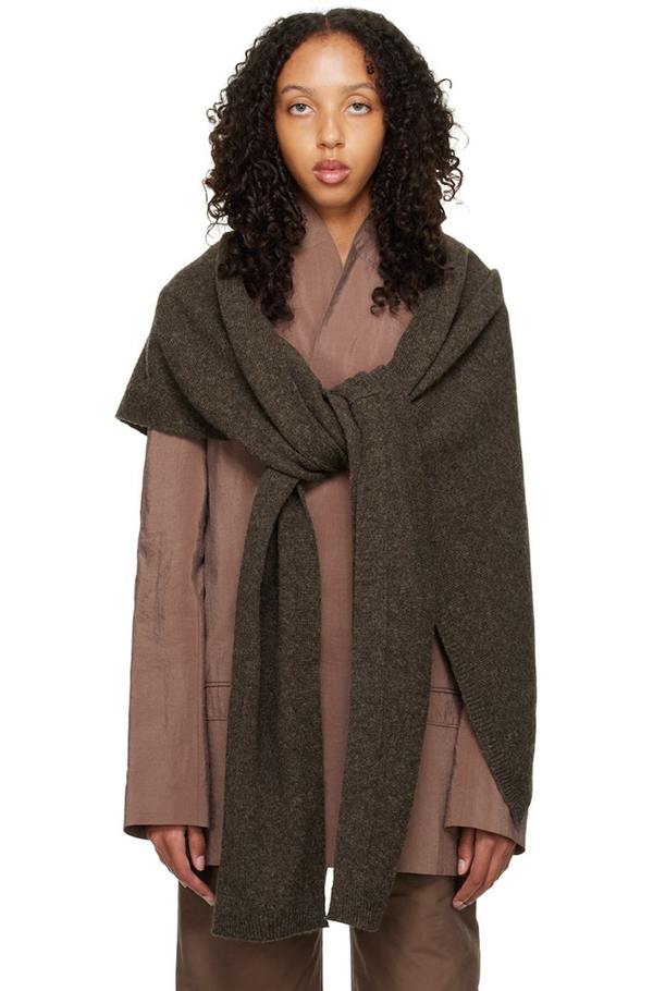LEMAIRE (ルメール) WRAP SCARF BROWN Lemaire Wrap Scarf - Eagle | Garmentory
