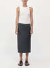 St. Agni Soft Silk Midi Skirt - Washed Black - Thumbnail 7