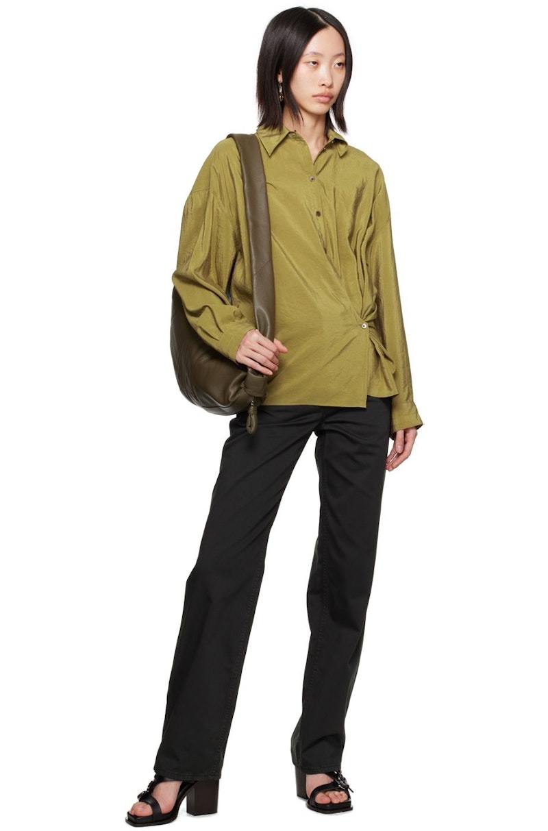 LEMAIRE / ルメール Twisted Shirt ライトグリーン S Lemaire Green Straight Collar Twisted Shirt - Pistachio | Garmentory