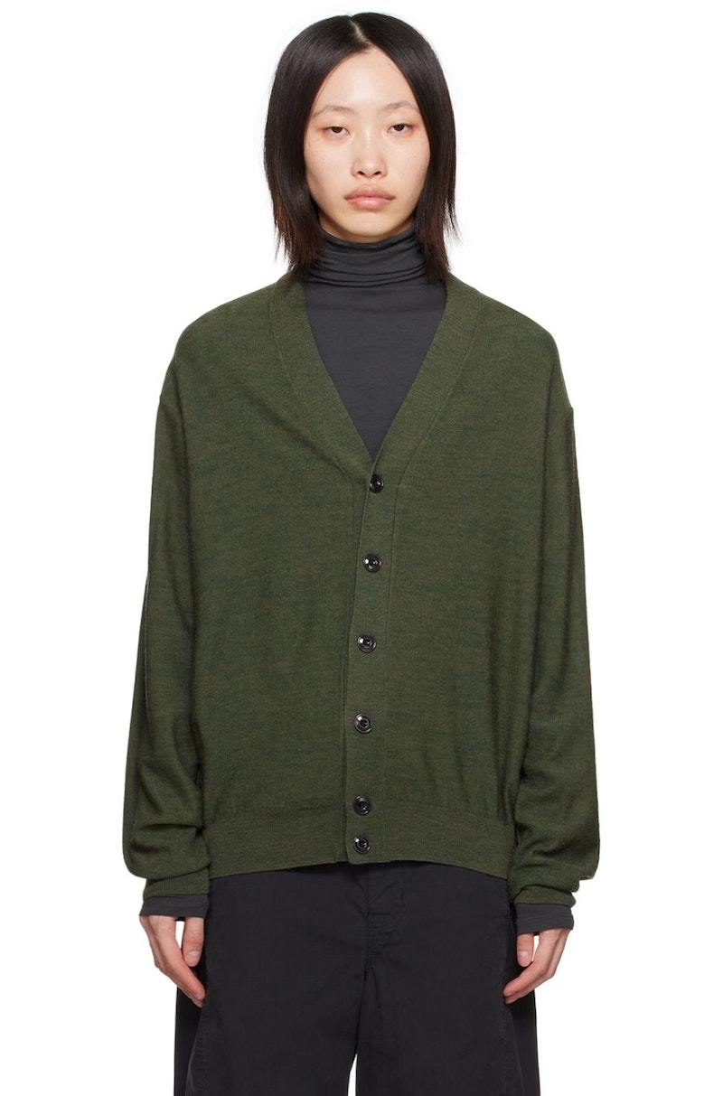 トップス LEMAIRE RELAXED TWISTED CARDIGAN Lemaire Relaxed Twisted Cardigan - Green | Garmentory