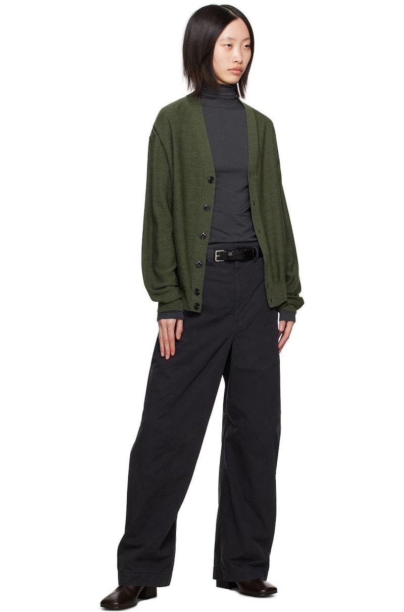 Lemaire Relaxed Twisted Cardigan - Green | Garmentory