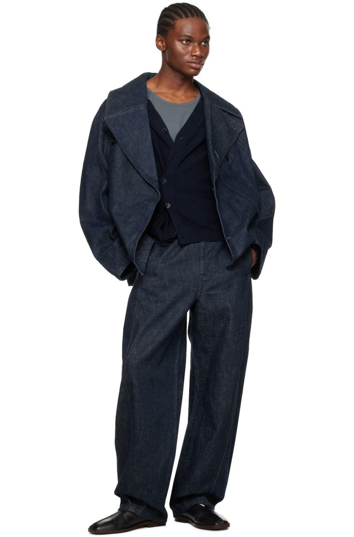 LEMAIREダークグレー ツイストカーディガン LEMAIRE: Gray Relaxed Twisted Cardigan | SSENSE
