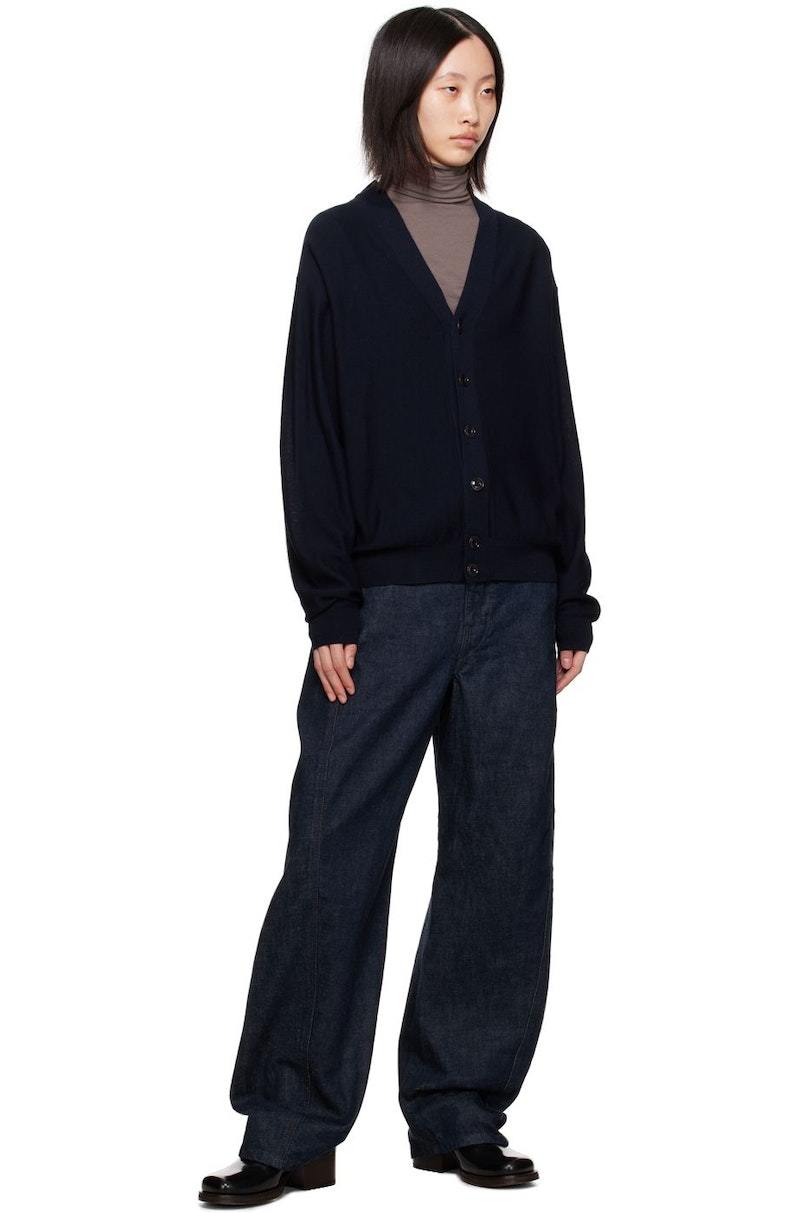 【LEMAIRE】RELAXED TWISTED CARDIGAN Relaxed Twisted Cardigan in Carbon