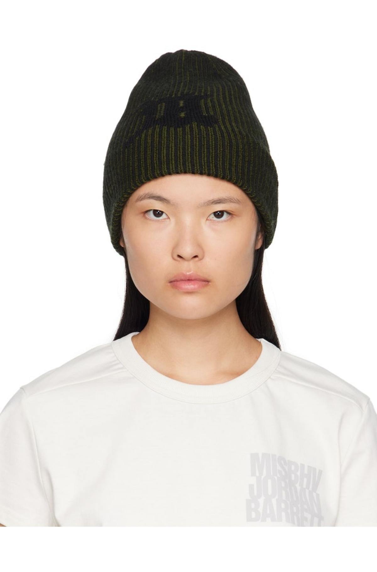 MISBHV Black & Khaki Pleated Beanie - Grunge Olive | Garmentory