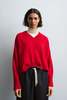 Cordera Cashmere Ribbed Neck Sweater - Red - Thumbnail 1