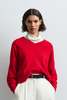 Cordera Cashmere Ribbed Neck Sweater - Red - Thumbnail 4