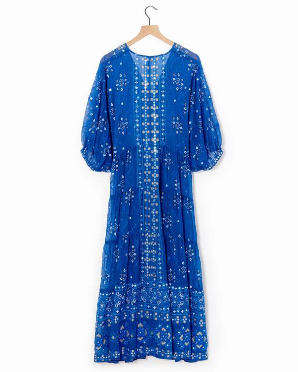 Juliet Dunn Mosaic Mirror Maxi Dress - Blue