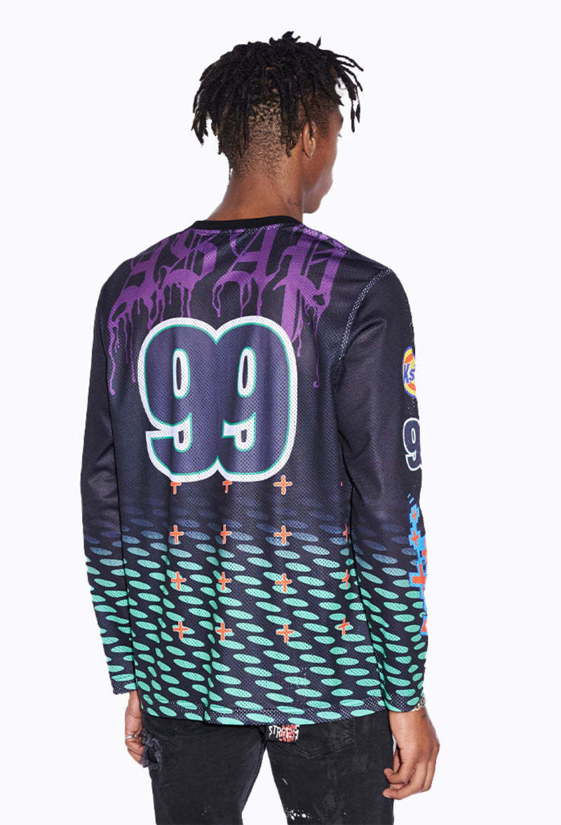Ksubi A$AP TyY Moto Jersey - Black/Purple | Garmentory