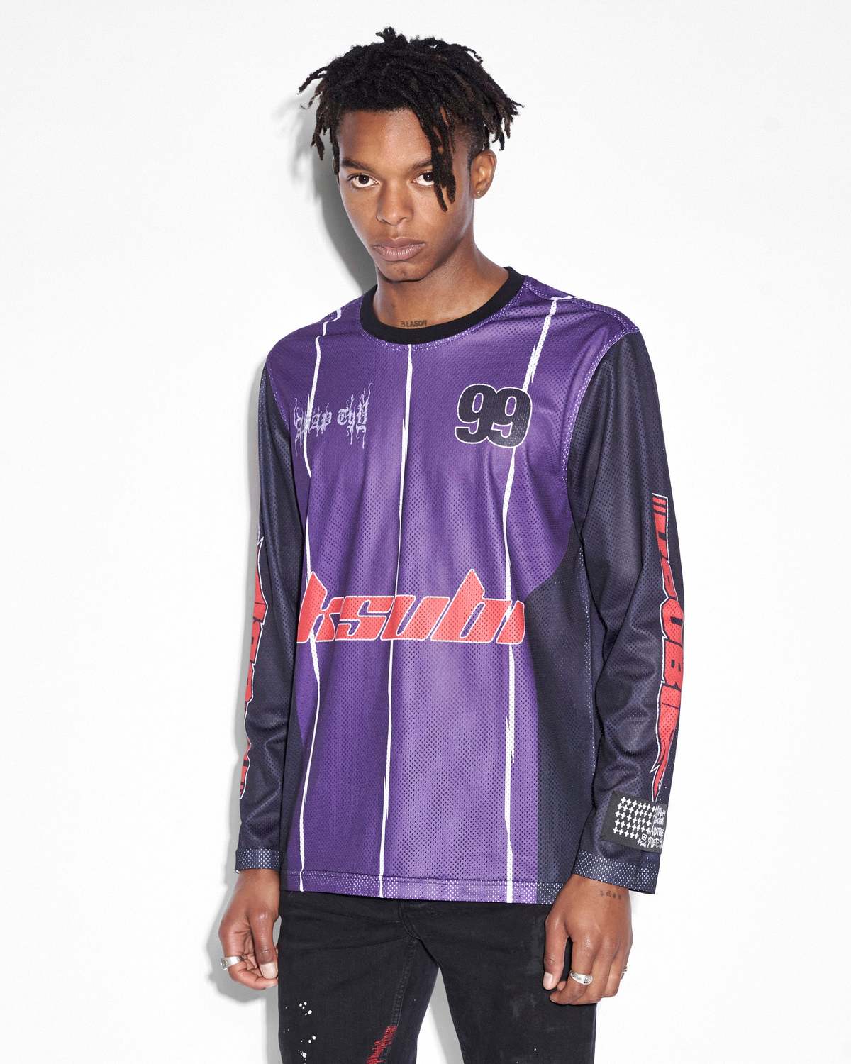 ◆KSUBI◆Ksubi X A$AP TyY Moto Jersey XA$AP TyY モトジャージ Ksubi A$AP TyY Moto Jersey - Black/Purple | Garmentory