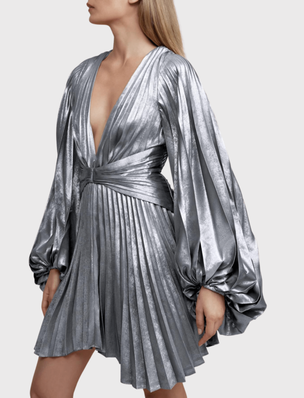 acler Geneva Long Sleeve Mini Dress - Gunmetal | Garmentory
