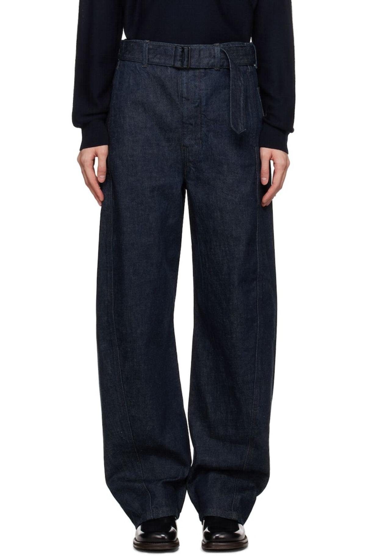 Lemaire Twisted Belted Jeans - Indigo | Garmentory