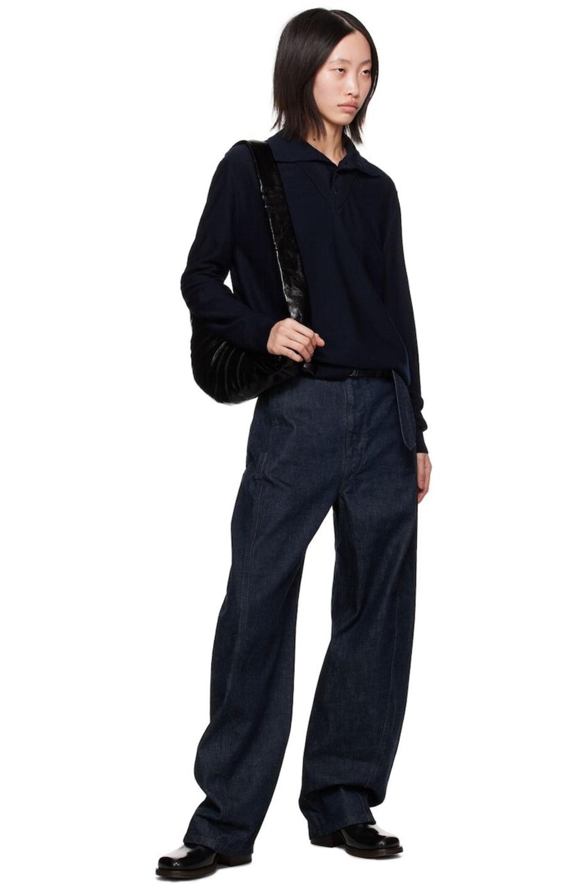 Lemaire Twisted Belted Jeans - Indigo | Garmentory