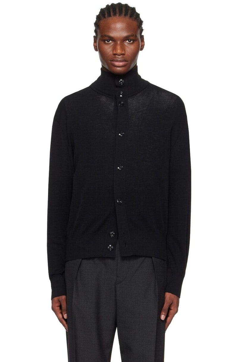 トップス Lemaire convertible collar cardigan M Lemaire - Convertible Collar Cardigan in Black Lemaire