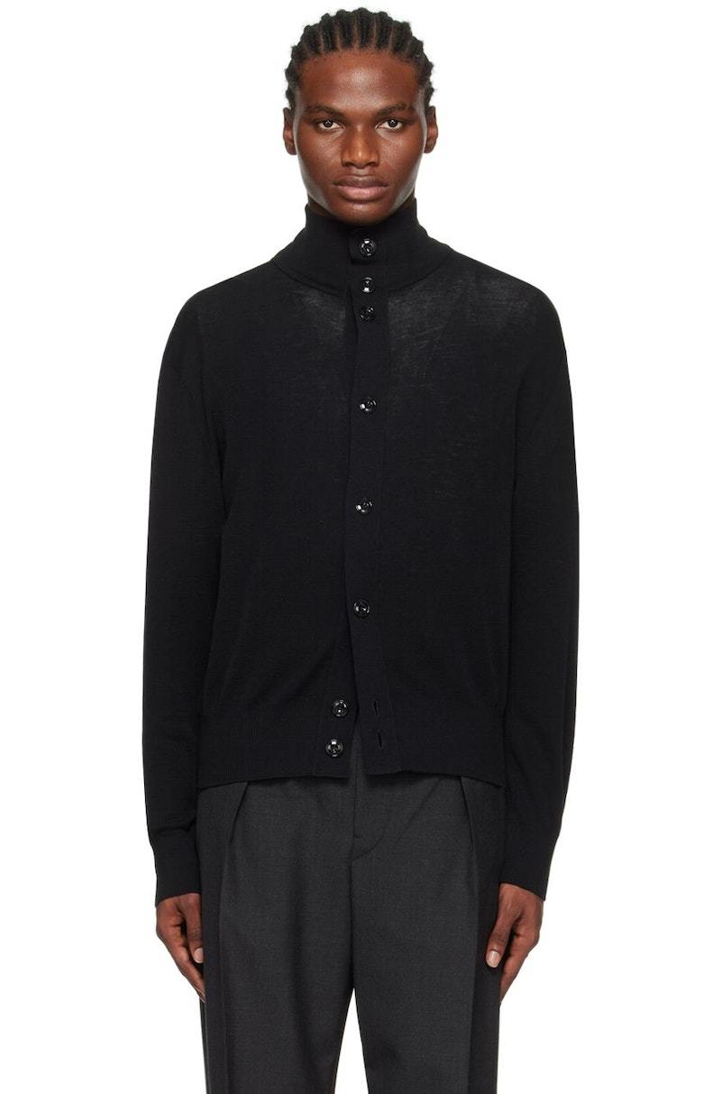 トップス Lemaire convertible collar cardigan M Lemaire Convertible Collar Cardigan - Black | Garmentory