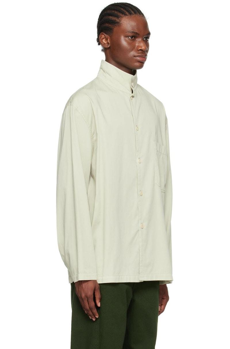 GW価格　LEMAIRE STAND COLLAR OVERSHIRT LEMAIRE Navy Stand Collar Shirt Lemaire