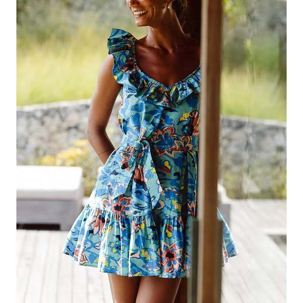 jacquard mini dress PRIMROSE PUFF SLEEVE JACQUARD MINI DRESS
