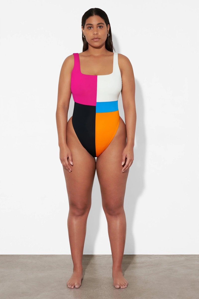 Mara Hoffman Idalia One Piece Misha Colorblock Swimsuit