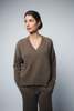 Santicler Crista V-neck Cashmere Pullover - Chestnut - Thumbnail 1