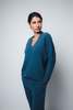 Santicler Crista V-neck Cashmere Pullover - Peacock - Thumbnail 2