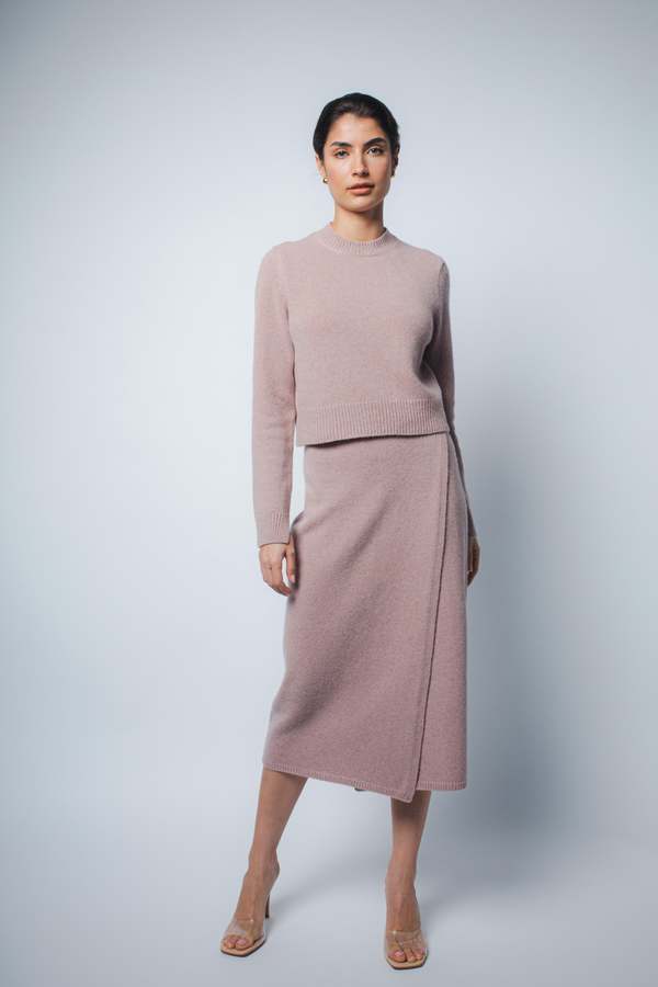 Santicler  ZOE CROPPED CASHMERE PULLOVER - MAUVE