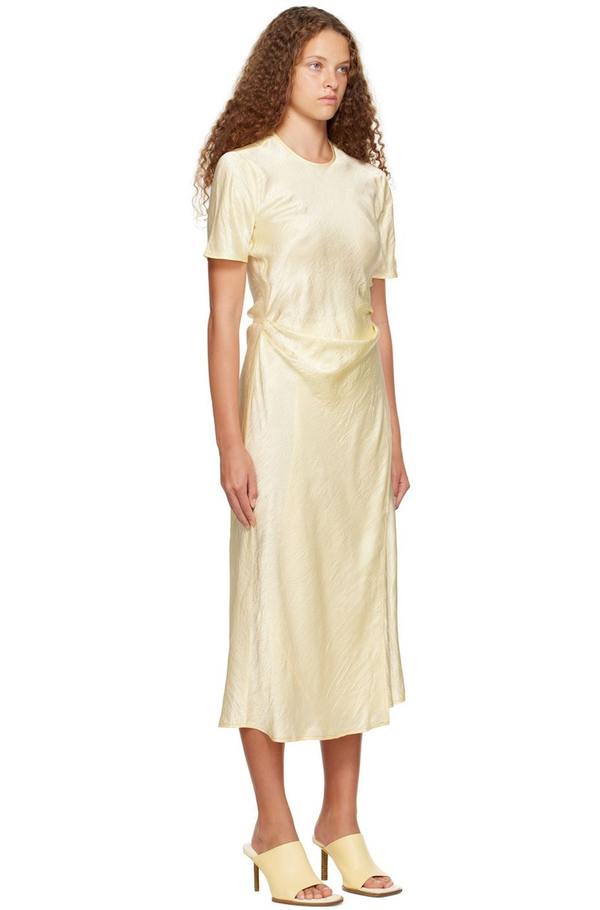 Acne Studios Yellow Wrap Midi Dress | Garmentory