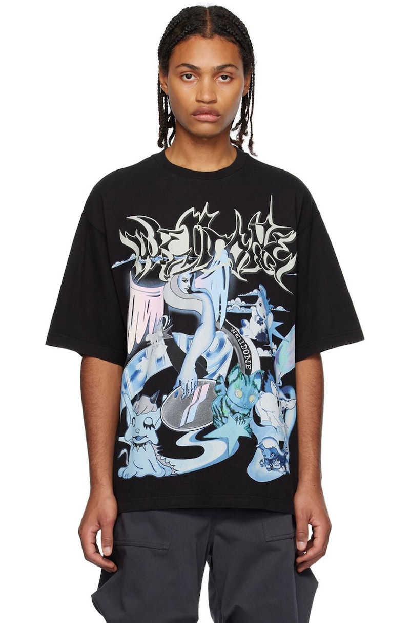 【WE11DONE】 Monster Drawing T-Shirt We11done-Black-New-Monster-T-